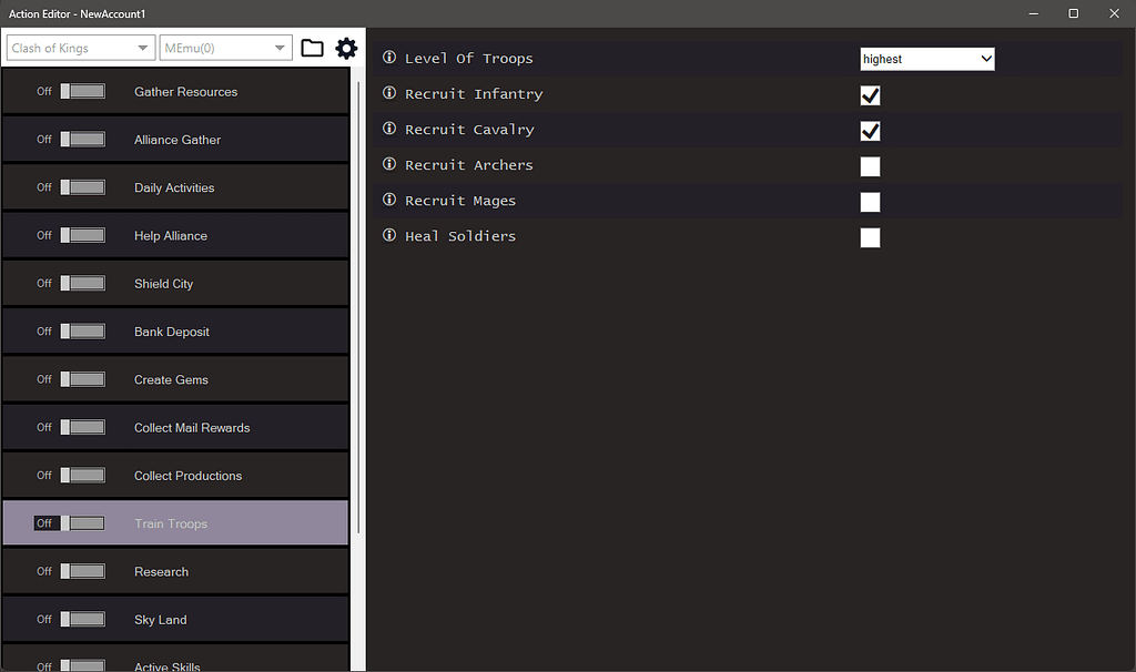 Clash Of Kings Bot Settings 1