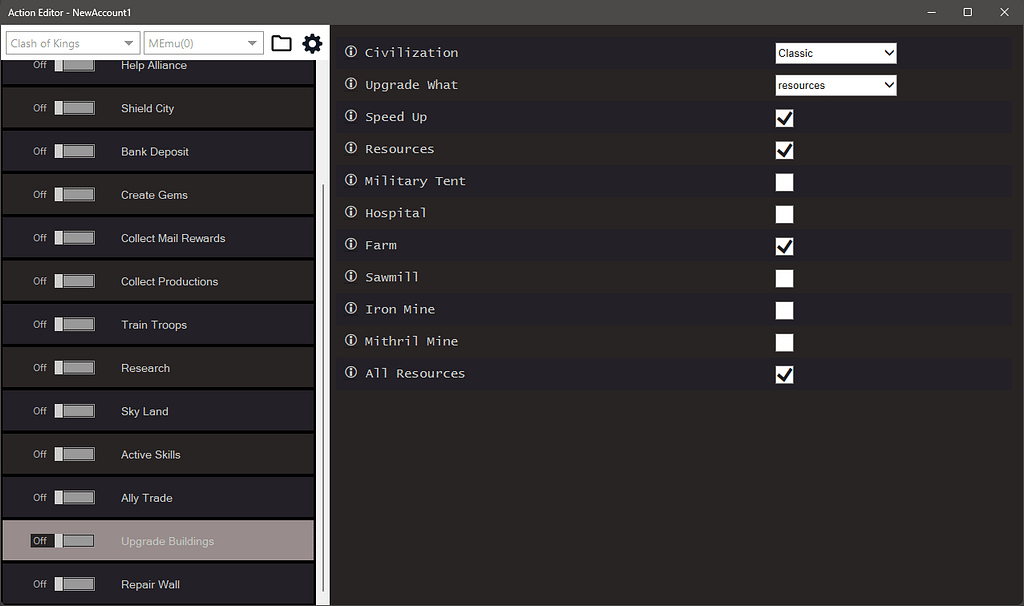 Clash Of Kings Bot Settings 2