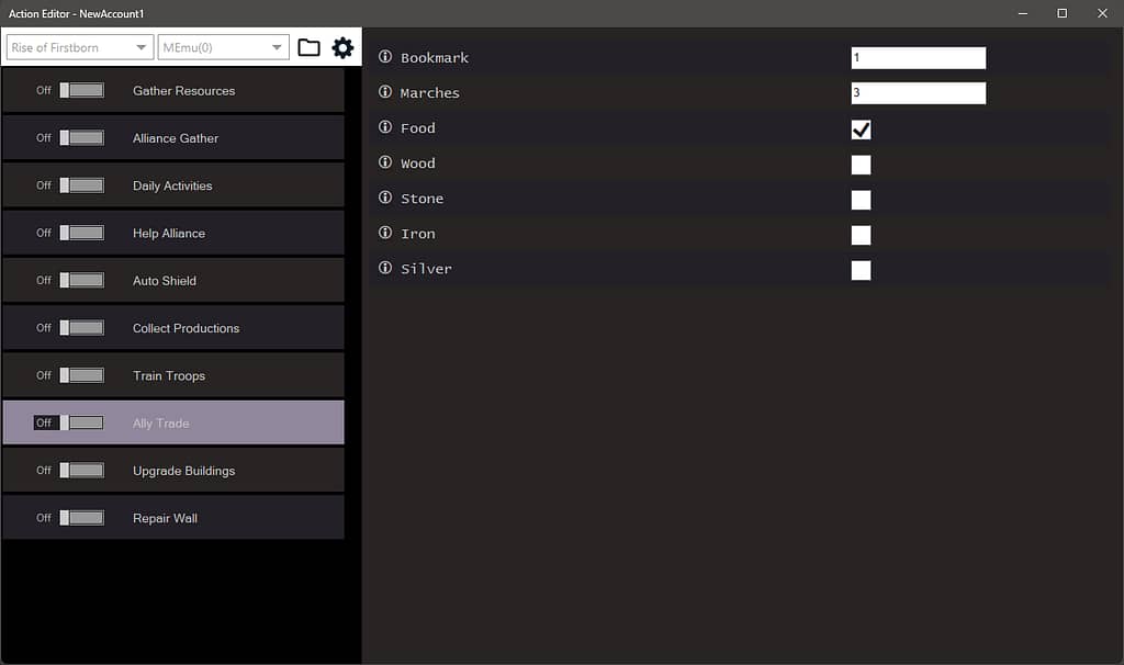 Rise of Firstborn Bot Settings 3