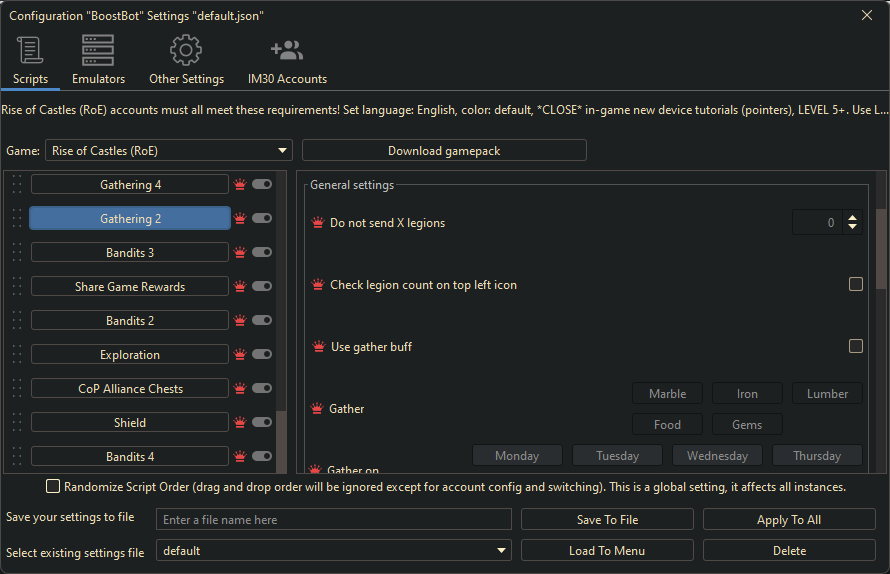 Rise Of Empires Bot Settings 3