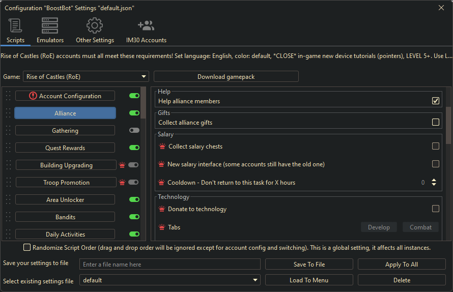 Rise Of Empires Bot Settings 4