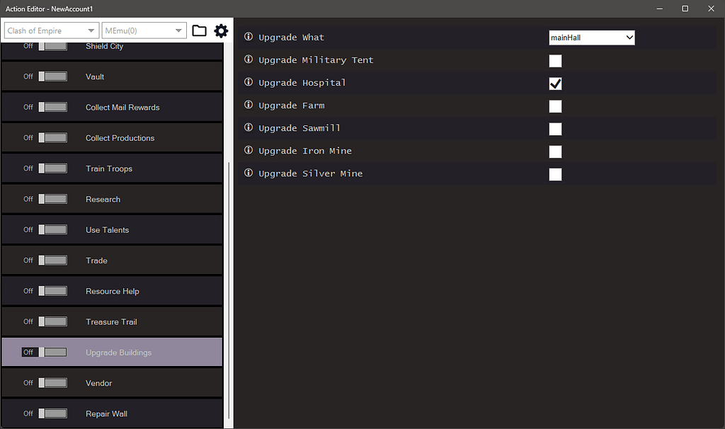 Clash Of Empires Bot Settings 1