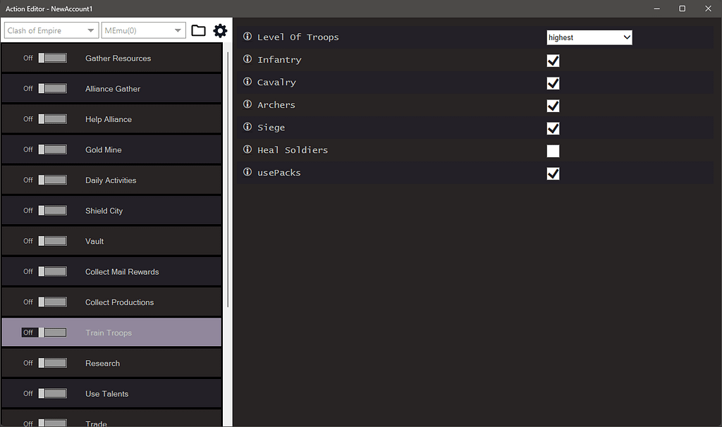 Clash Of Empires Bot Settings 2