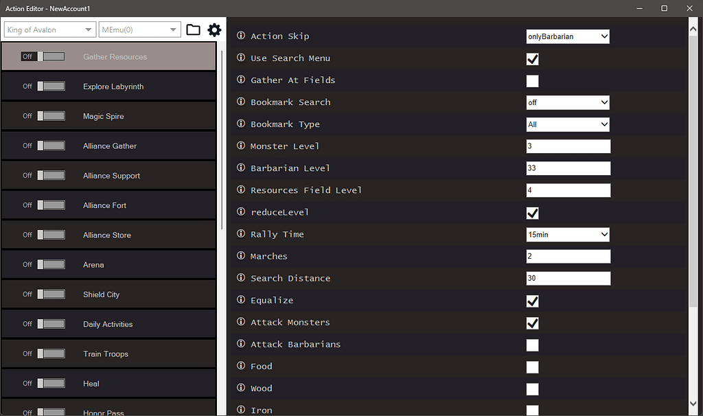 King Of Avalon Bot 3 King Of Avalon Bot Settings 1