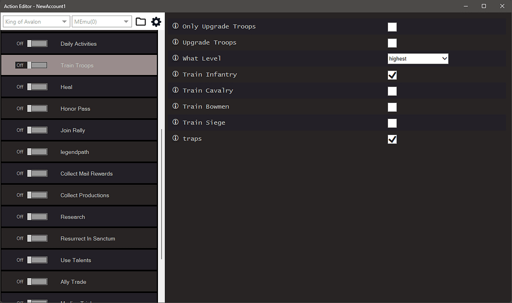King Of Avalon Bot 5 King Of Avalon Bot Settings 2