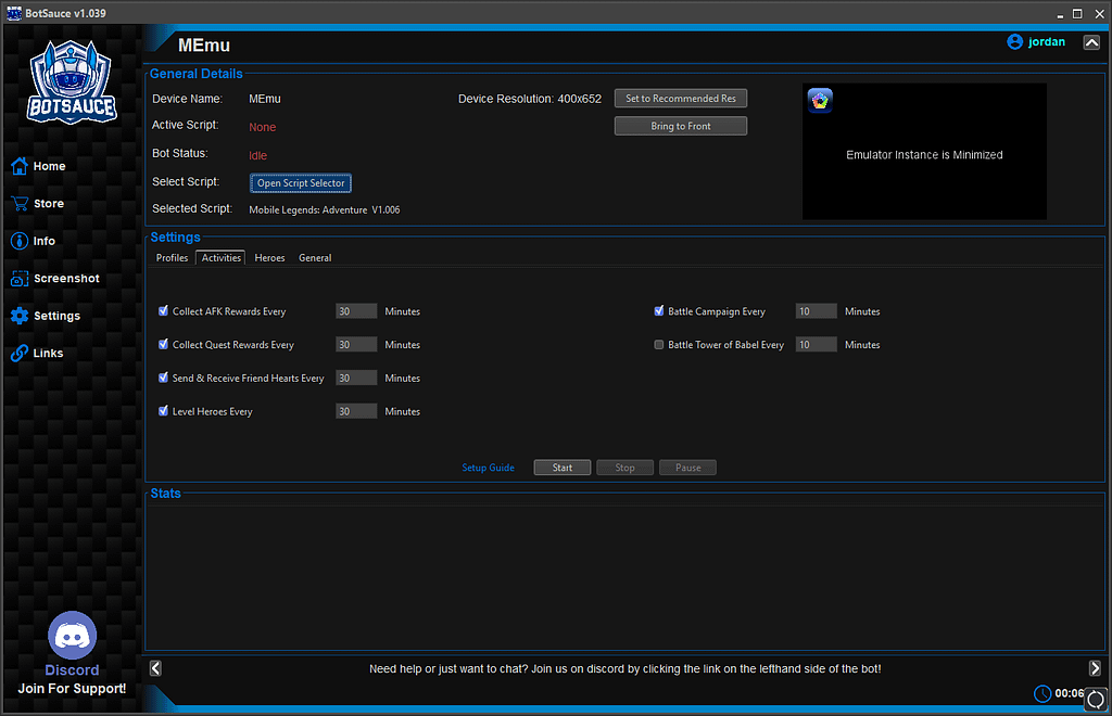 Mobile Legends Adventure Bot 3 Mobile Legends Adventure Bot Settings 1