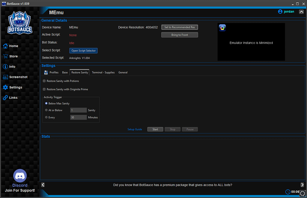 Arknights Bot Settings 1