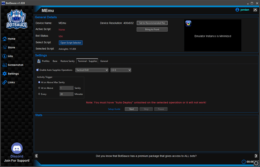 Arknights Bot Settings 3