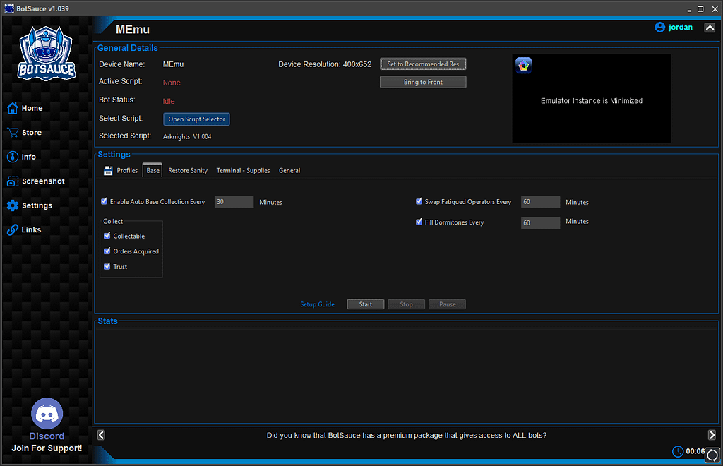 Arknights Bot Settings