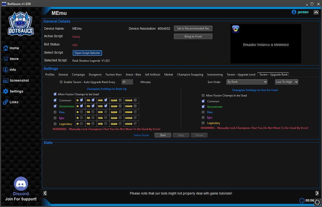 Raid Shadow Legends Bot Settings 1