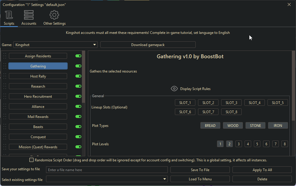 Kingshot Bot Features