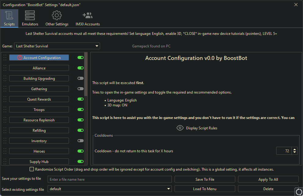Boostbot Settings 1